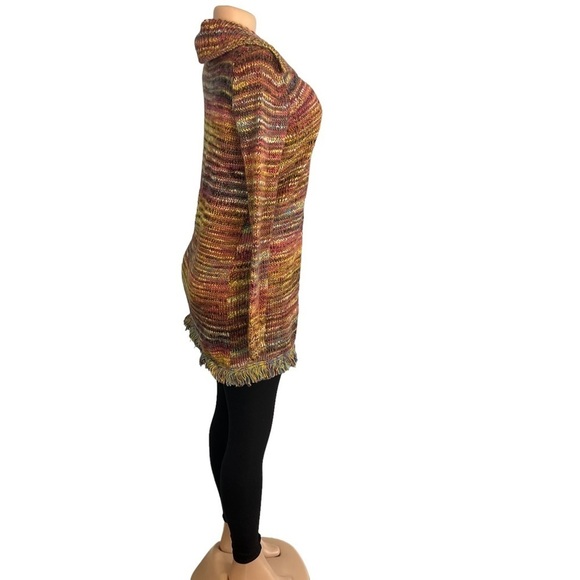 3/$30 🍂 Ponsesa Retro Multicolored Boho Fringe Open Front Duster Cardigan - Picture 6 of 11